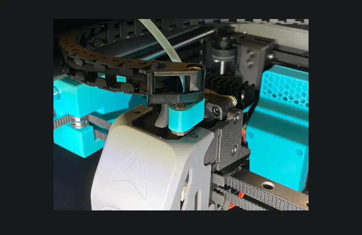 K1 max PTFE tube extension and chain riser