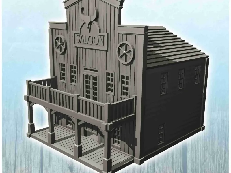 Western saloon with one floor (22) - miniatures ACW scenery