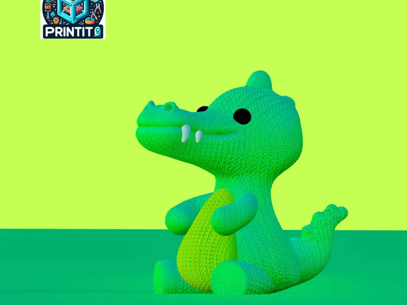 Cute knitted crocodile