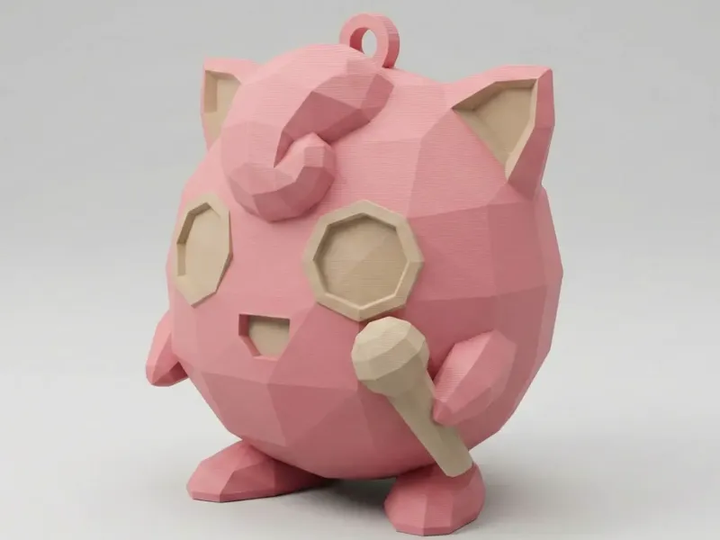 Low Poly Jigglypuff Keychain | #11
