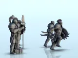 Set of 5 medieval soldiers (+ pre-supported version) (14) --2