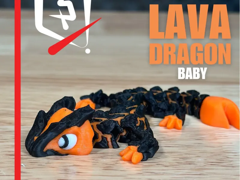 Baby Lava Dragon Articulated