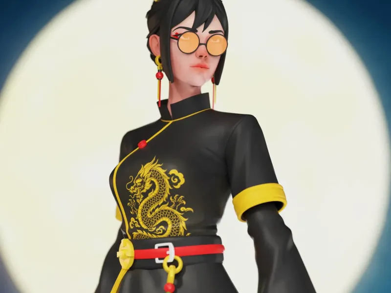 QingZhu - Original Character Figure for 3D Printing