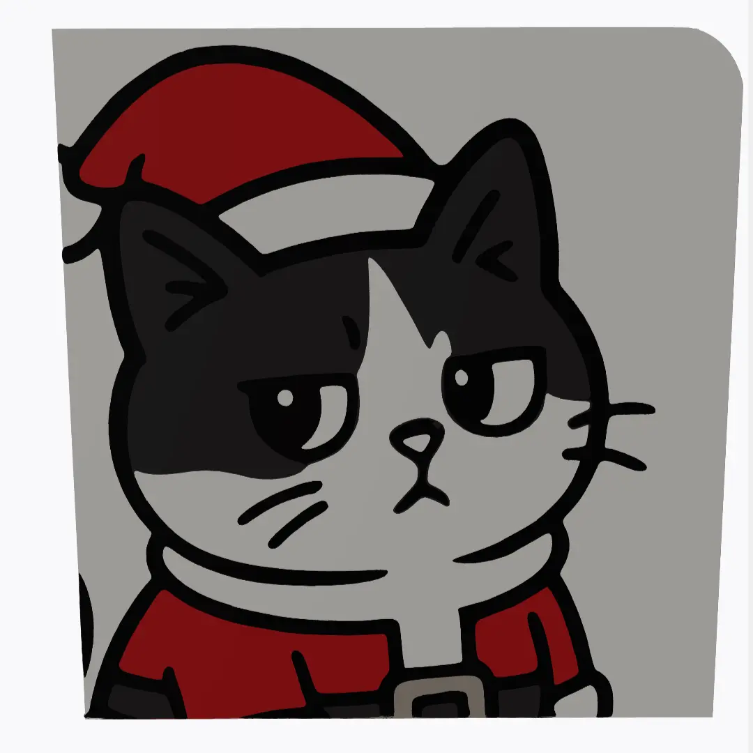 multicolored Christmas kitten keychain