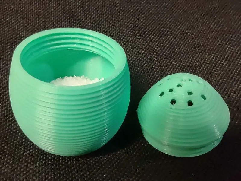 Striped Screw-On Egg Salter Container With Easy Refill Lid