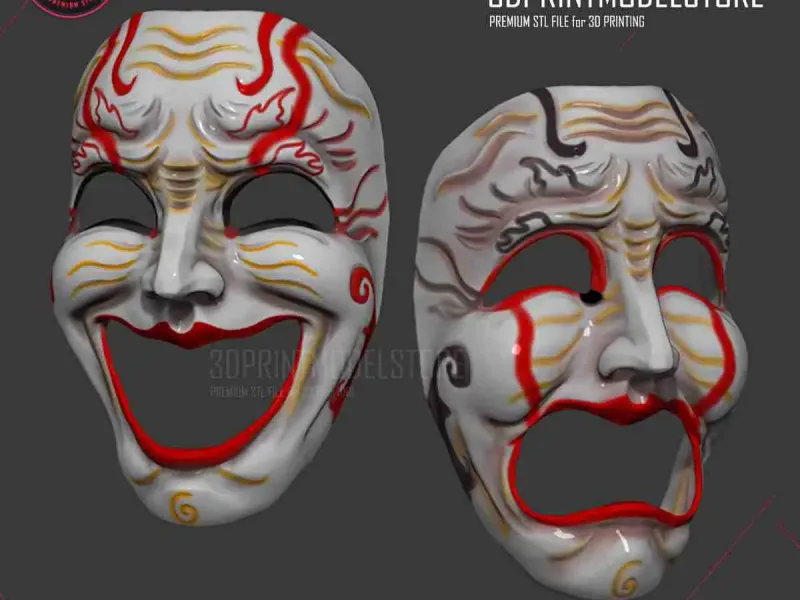 Komödie und Tragödie Theater Maske Set - Halloween Cosplay Maske