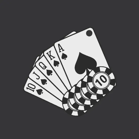 B&W poker set keychain