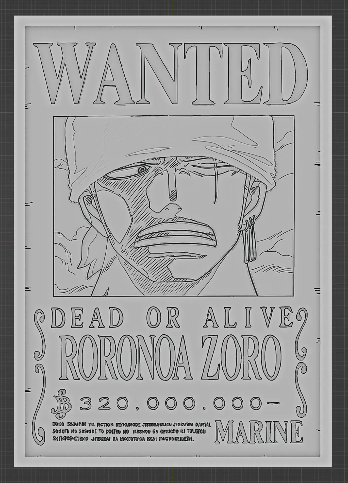 ZORO WANTED POSTER - ONE PIECE