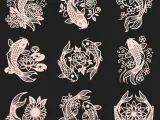 Floral Koi Fish CNC SVG STL Pack 9 Designs-2