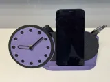 Clock for the desk, with cell phone holder and pencil box-7