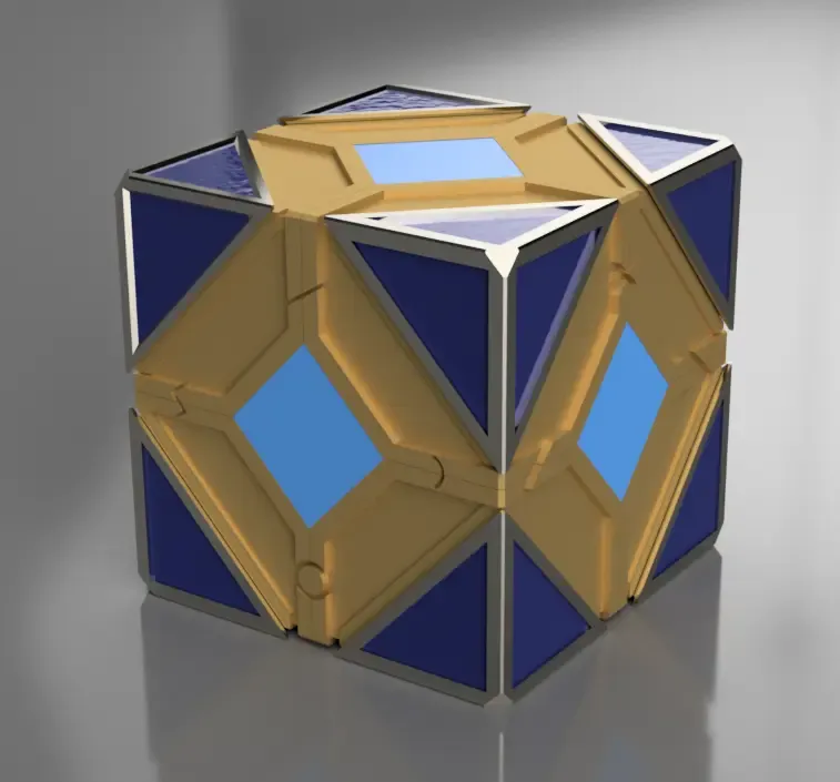 Puzzelkubus in Jedi Holocron-stijl met opbergruimte