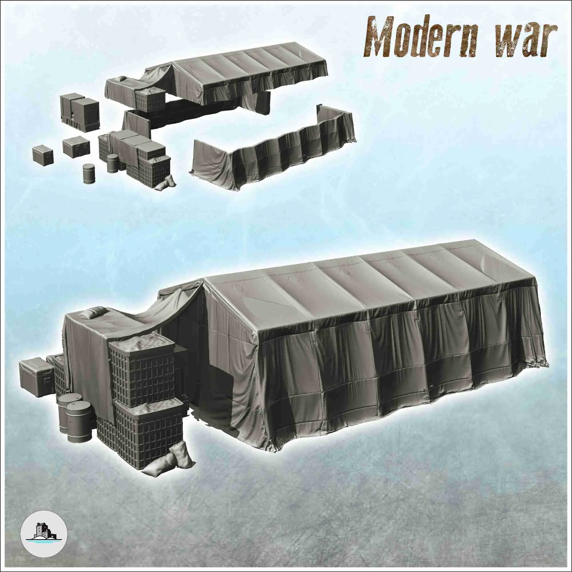 Modern fortified base pack No. 1 - szenerie miniaturen ww3