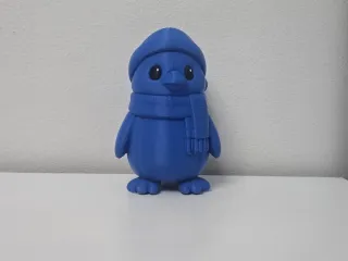 Penguin with Winter Hat and Scarf Christmas Figure