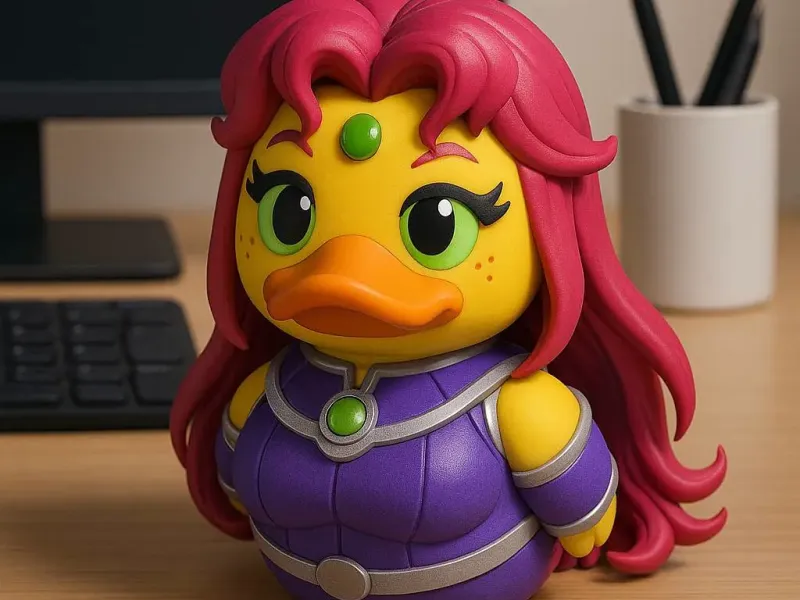 Personaje Starfire con vibras urbanas