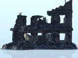 Ruined urban building 10 - WW2 Terrain scenery diaroma-4