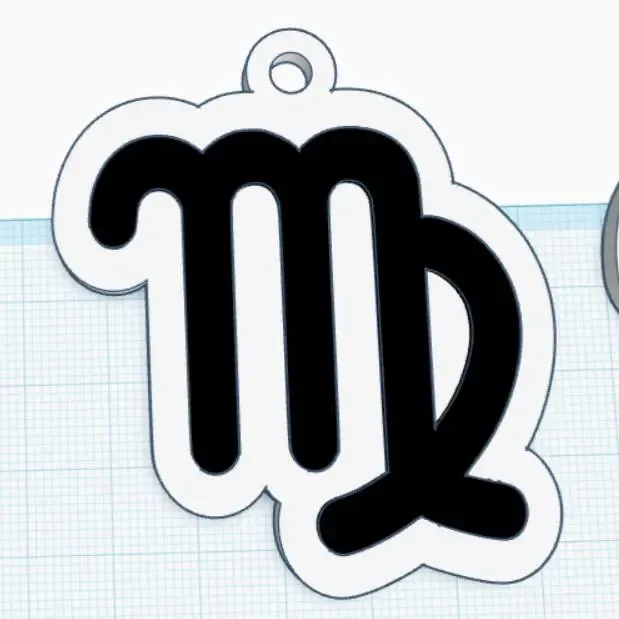 Virgo Zodiac Keychain – STL File for 3D Printing