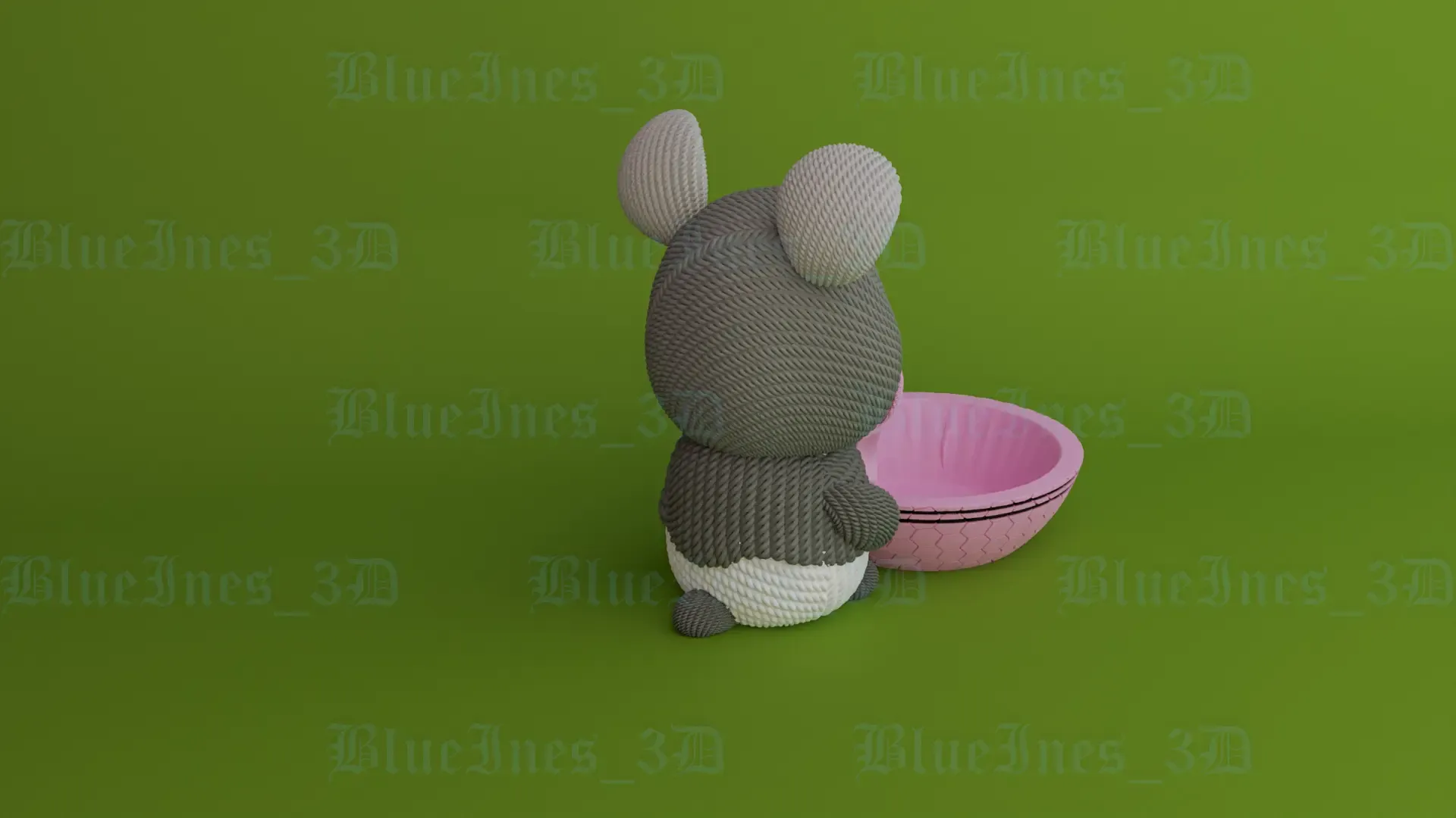 Cute crochet teddy bear with (honeycomb) bowl