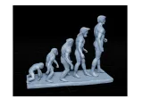 Realistic Metallic Human Evolution Sculpture 3D Model-2