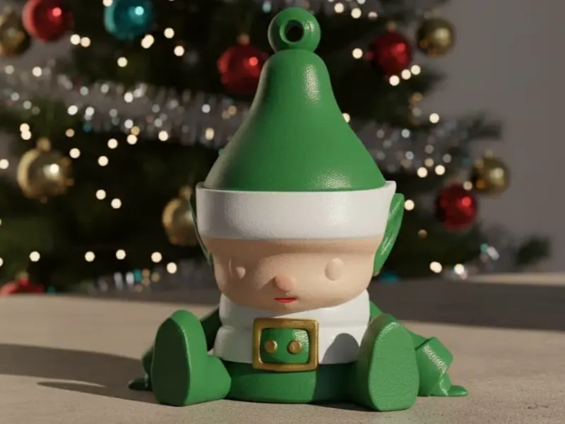 Articulated Elf Christmas Ornament
