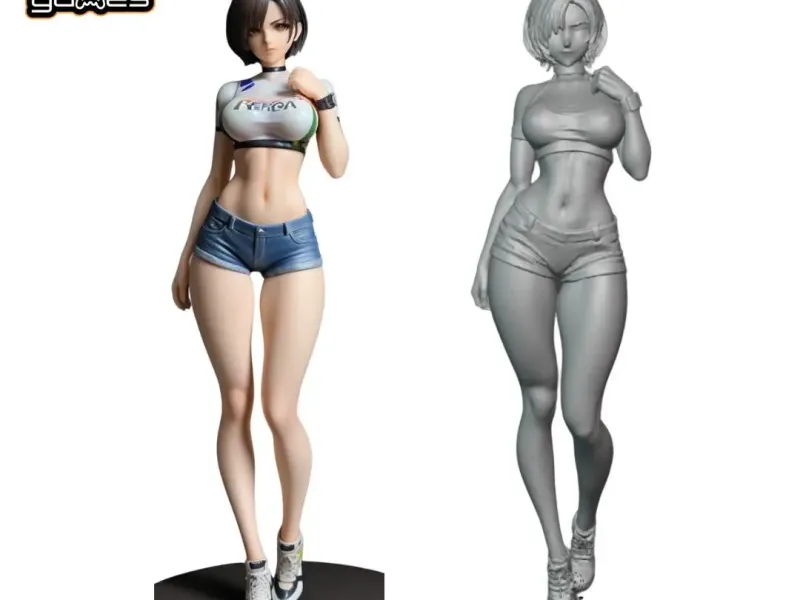 Ada Spy Girl Summer Casual - Denim Shorts & Crop Top 3D Figu