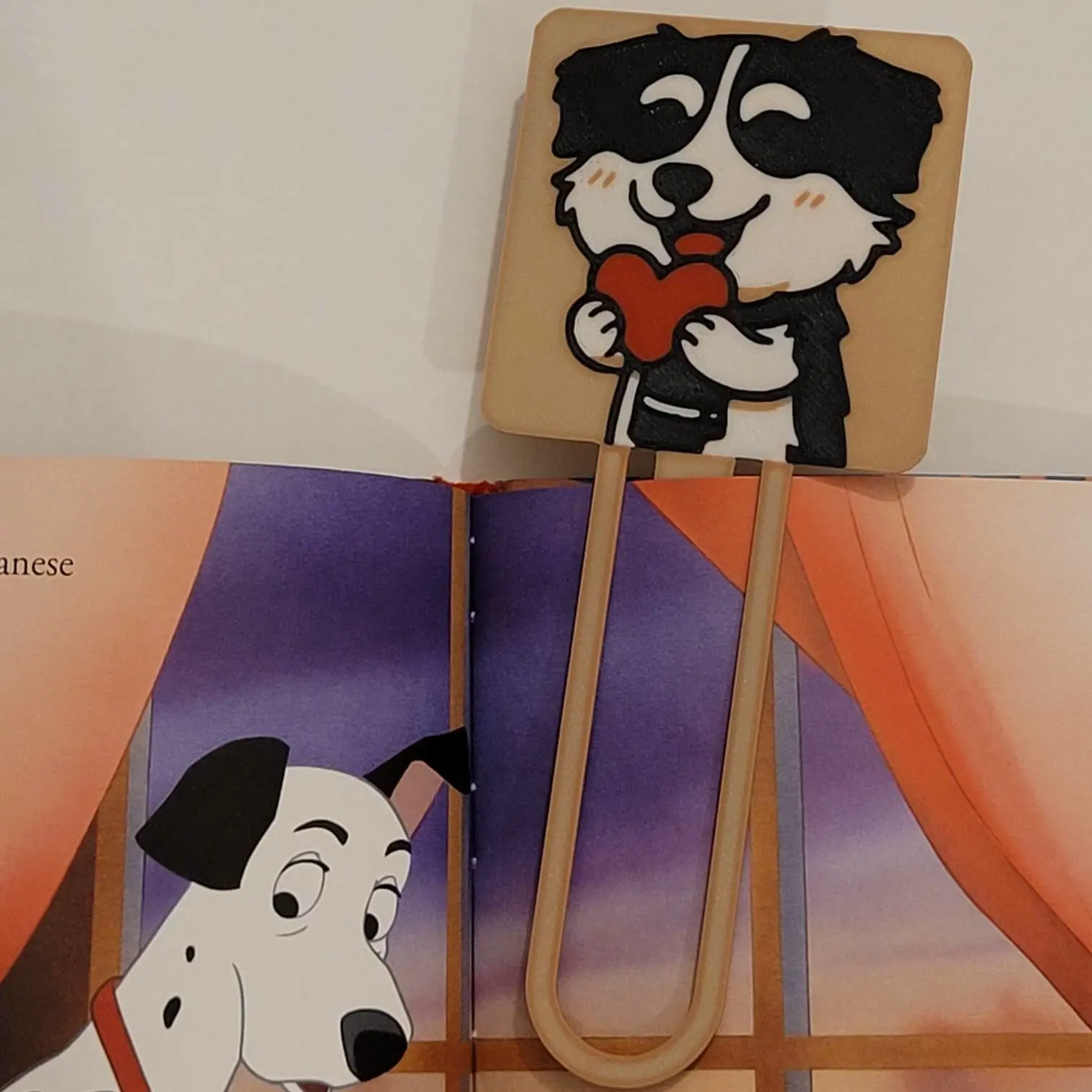 Dog bookmark with heart