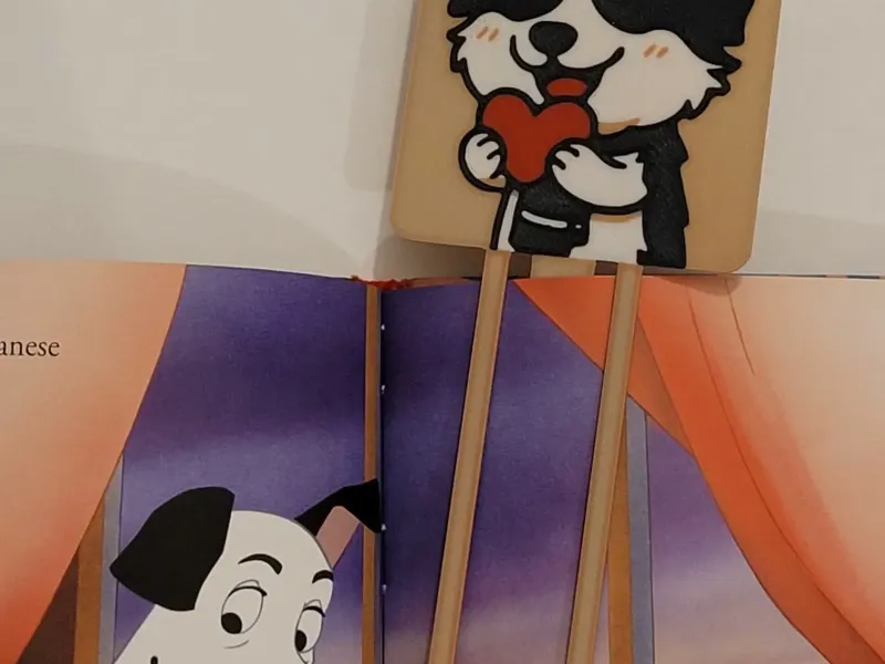 Dog bookmark with heart