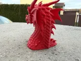 Red dragon head bust-4