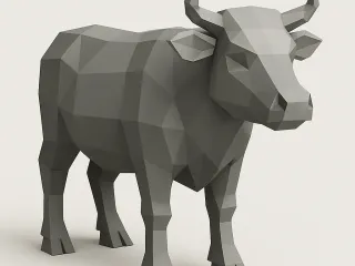 Low Polygonal Cow