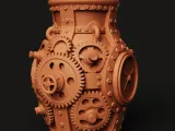 Steampunk Gear Vase | Industrial Clockwork Planter-3
