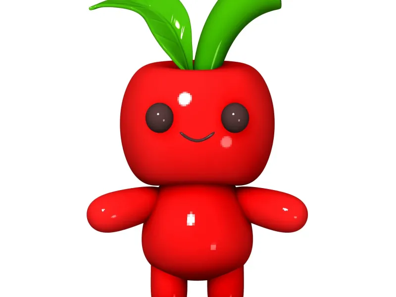 Cute Stylized Apple Character