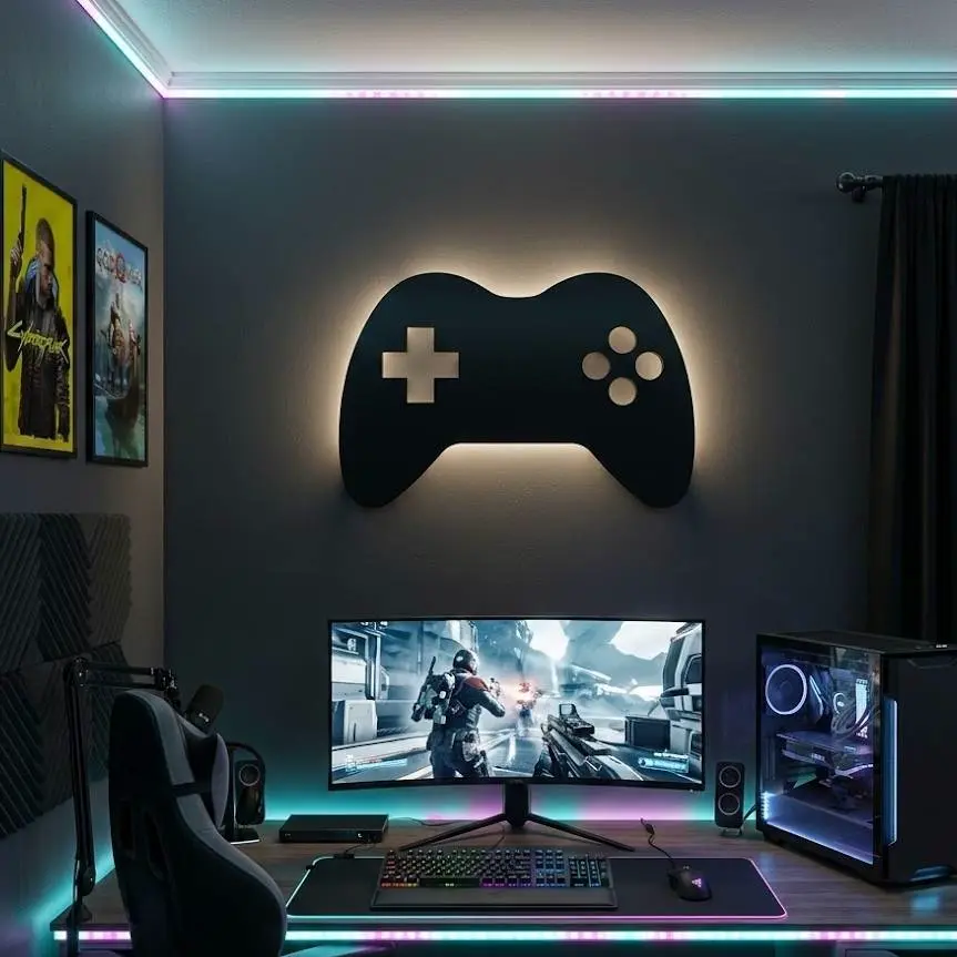 Easy-Print Gaming Controller Wall Mount Silhouette