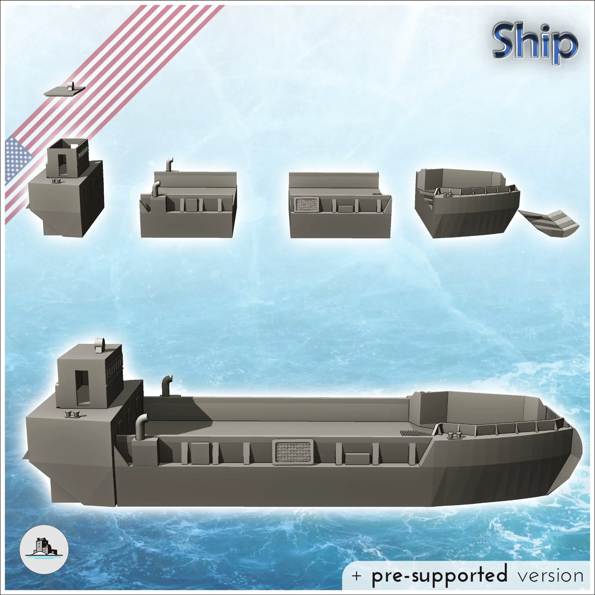 Miniatures STL Download - LCM-8 variant transport river boat ...