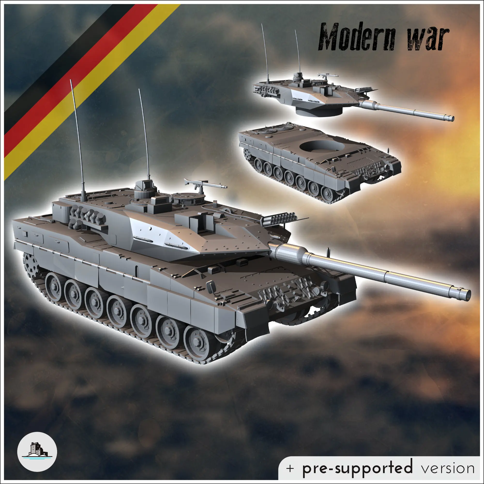 Leopard II 2 A7 Alman ana muharebe tankı - minyatür warhamm