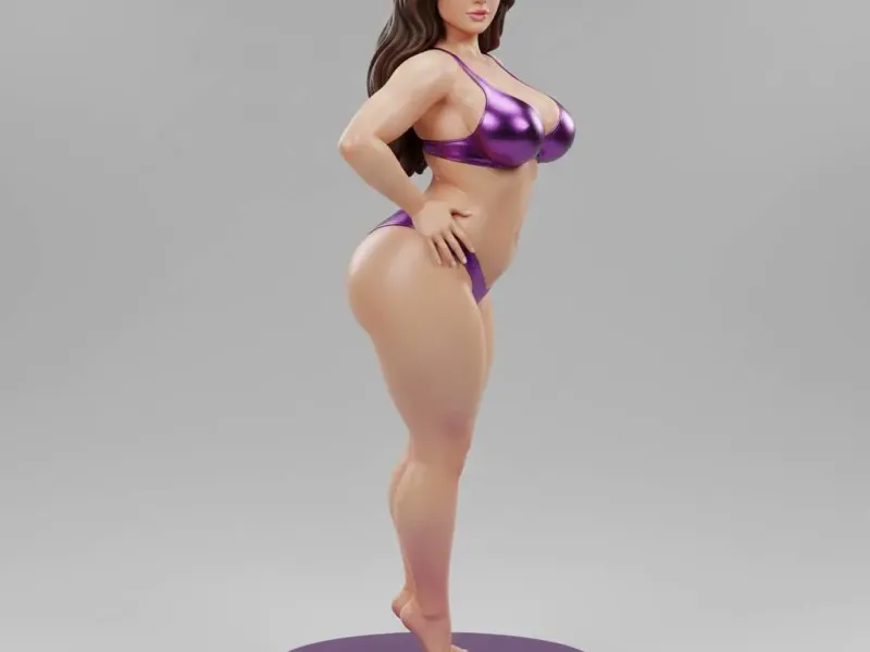 Violet Vixen – Metallic Purple Glam Dancer Figurine