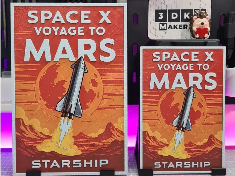 Starship Voyage to Mars - Hueforge - 4 Colors