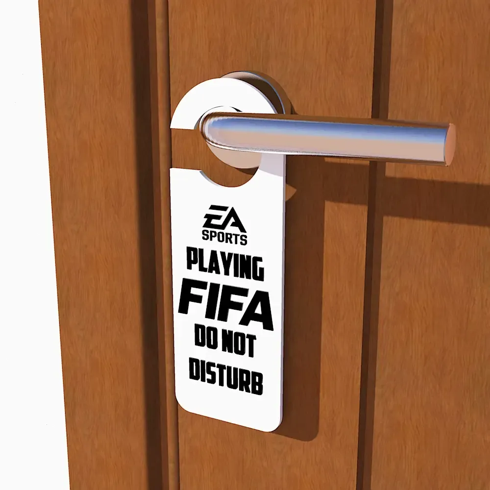 Playing FIFA Door Hanger