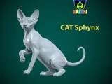 Sphynx cat posing model - 3D print-1
