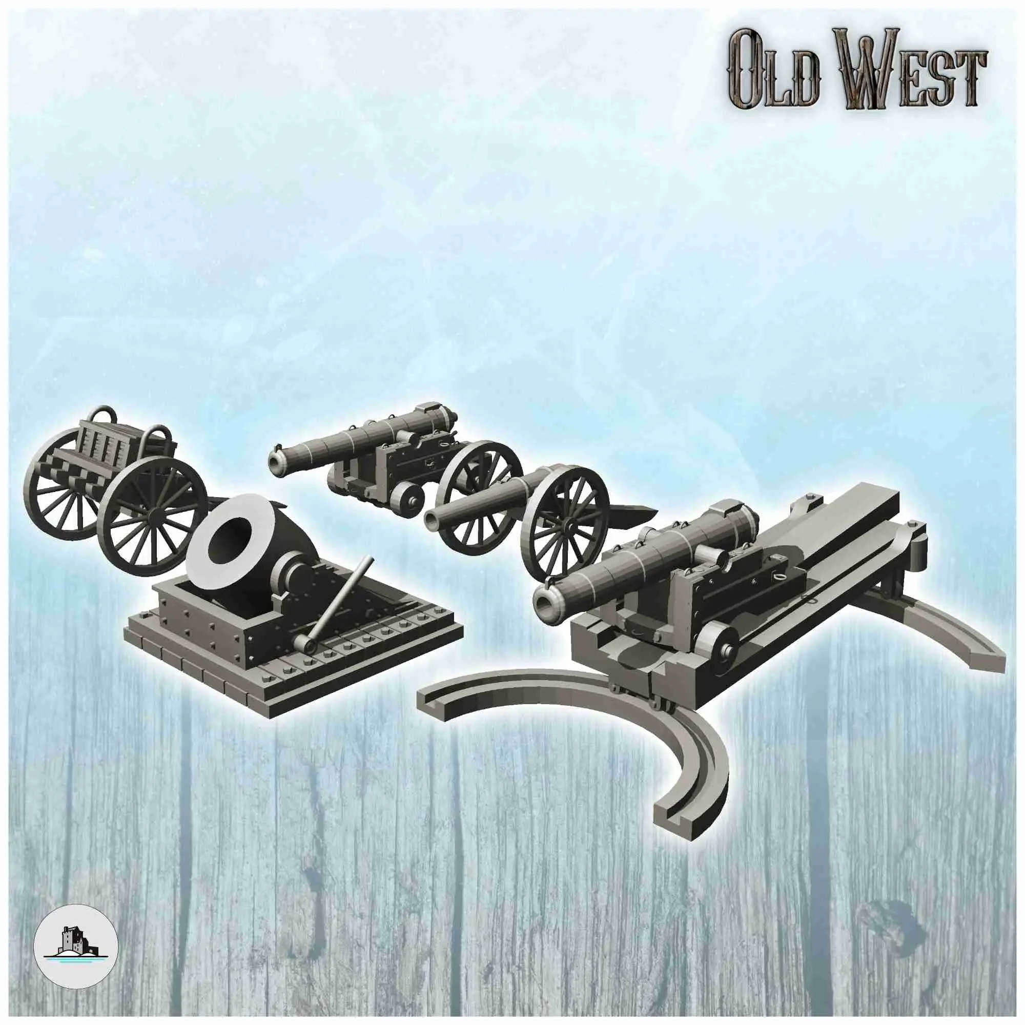 Civil War artillery set - miniatures ACW scenery terrain tab