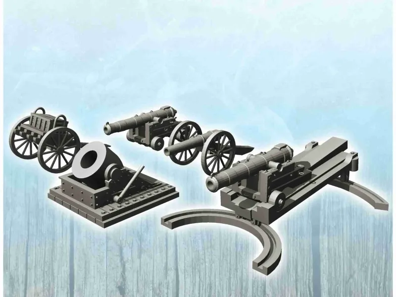 Artillerie-Set für den Bürgerkrieg - Miniaturen ACW-Geländeregisterkarte