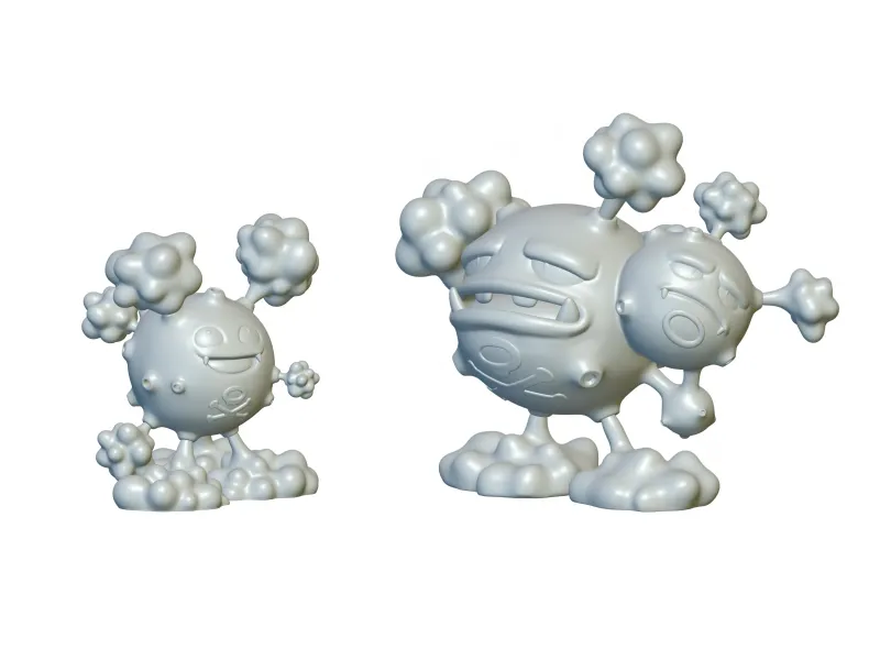 Pokemon Koffing &amp; Weezing (#109 &amp; #110) - Imprimare 3D!
