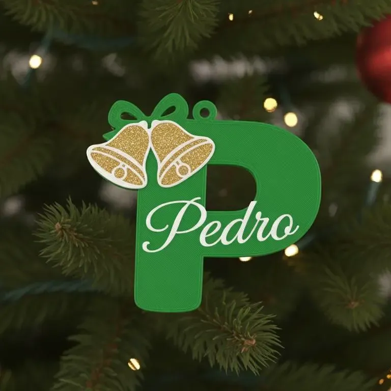 christmas ornament letter P