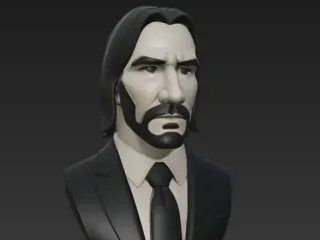 John Wick Bust Cartoonish Action Hero