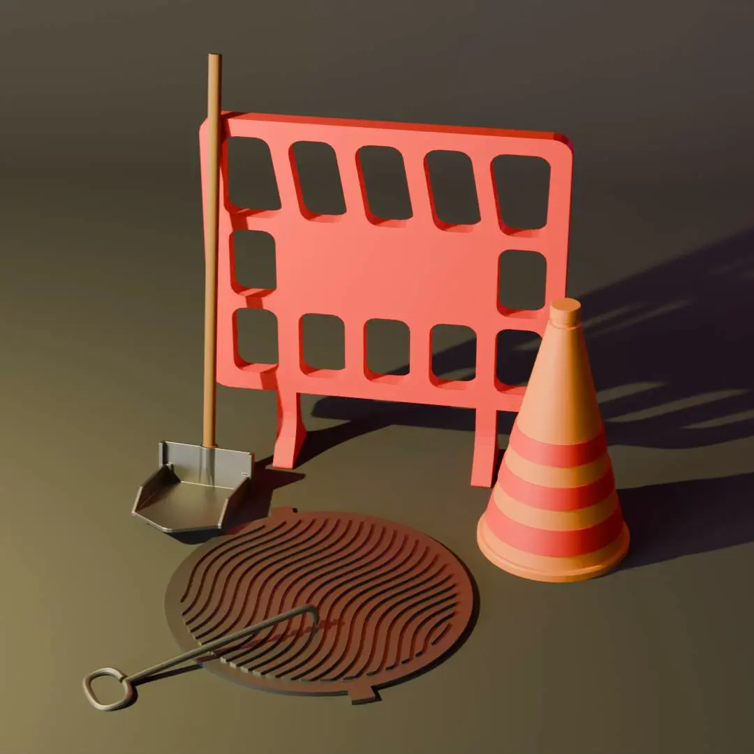 Miniatures. Road works.