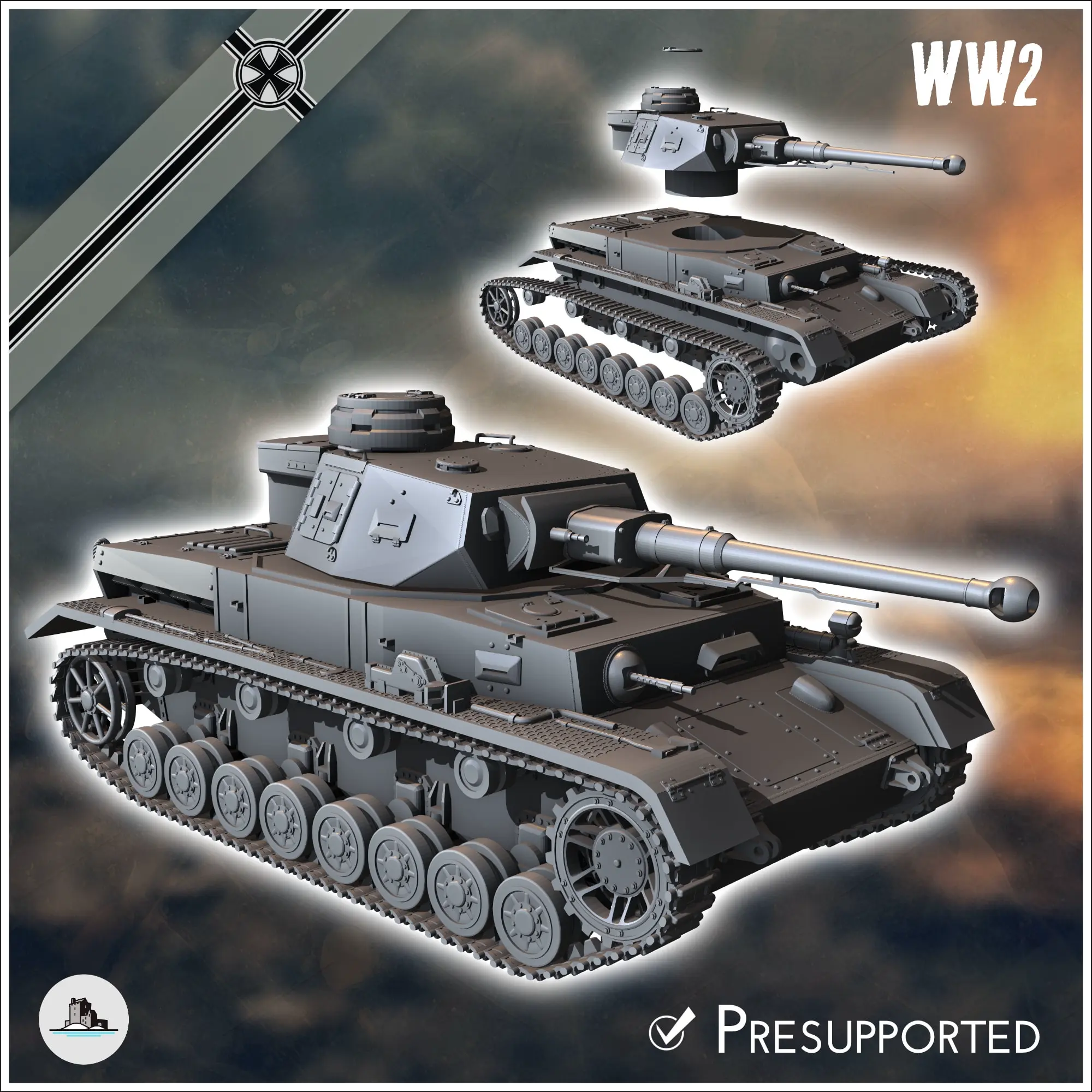 Deutsche WW2 Fahrzeuge Pack (Panzer IV Nr. 2) - ww2 miniatures