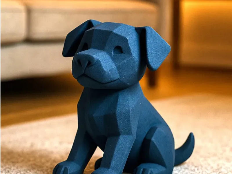 Low poly smiling dog