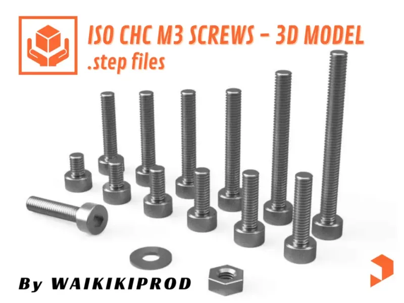 ISO CHC M3 Screws - 3D MODELS - .step files