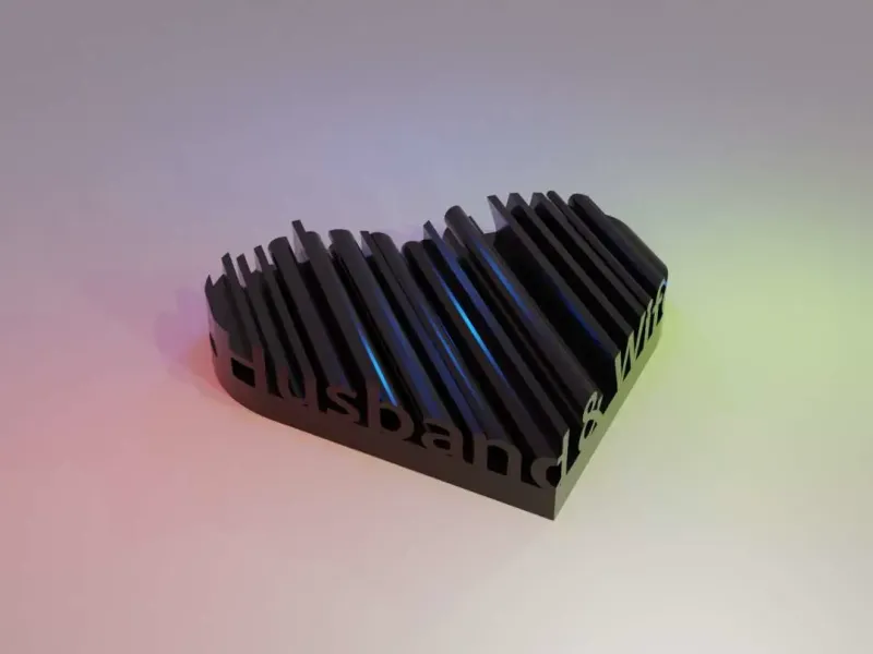 3D WORD SHAPE OF HEARTS (HUSBAND & WIFE)