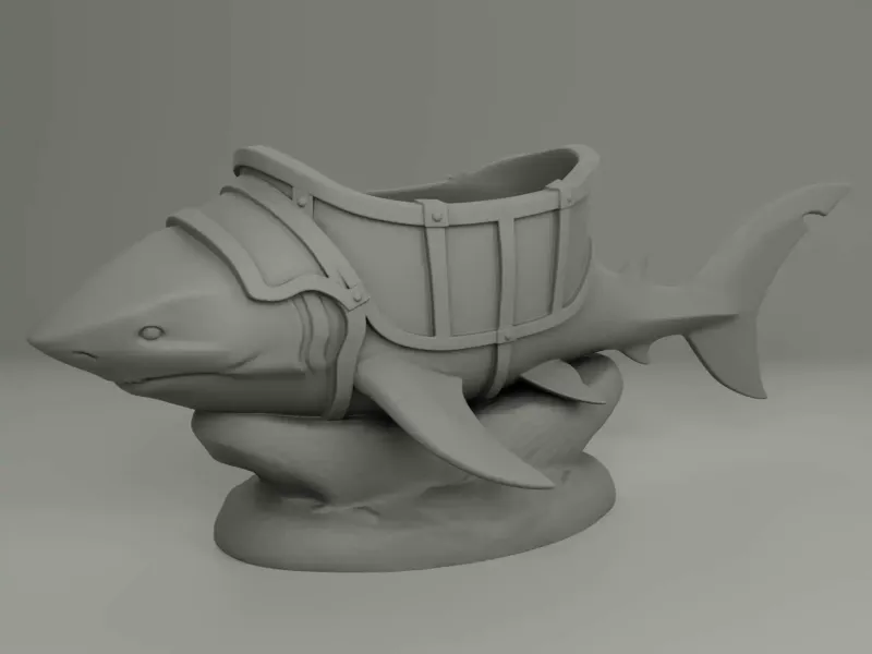 Armored Shark Candle Holder 3D Print STL