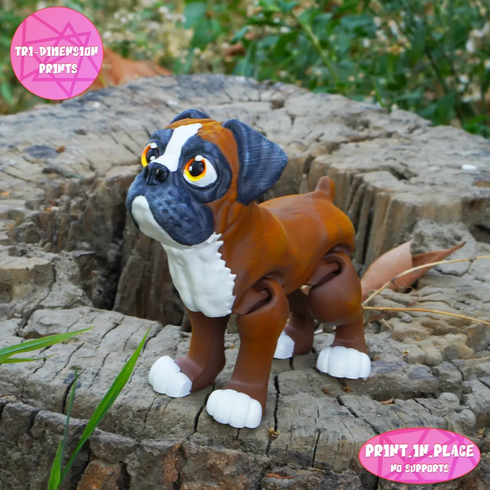 PRINT IN PLACE CUTE FLEXI BOXER DOG