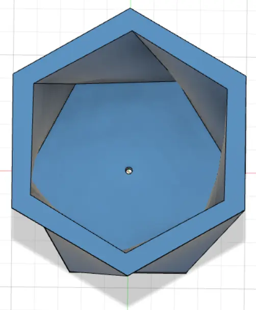Vaso de base hexagonal.  vase with hexagonal base.